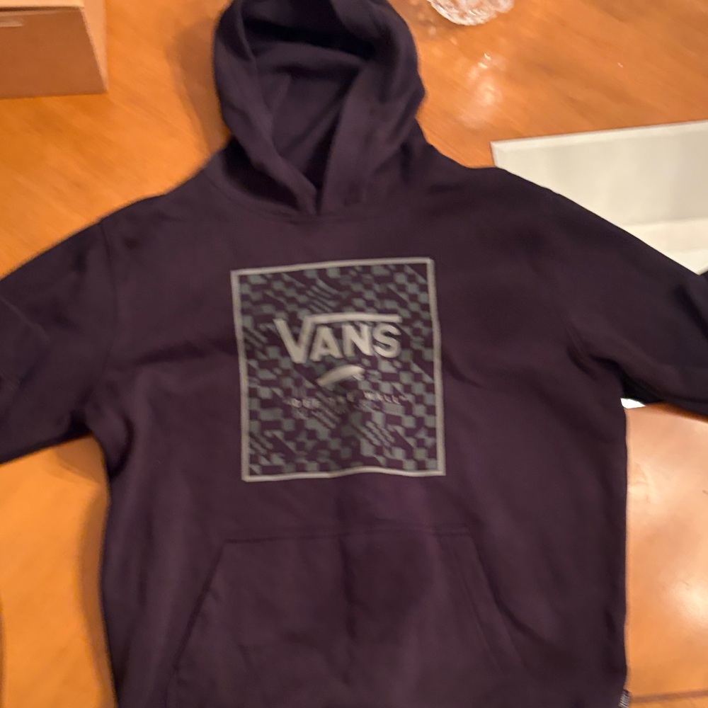 Vans Dark Hoodie with Checkered Logo